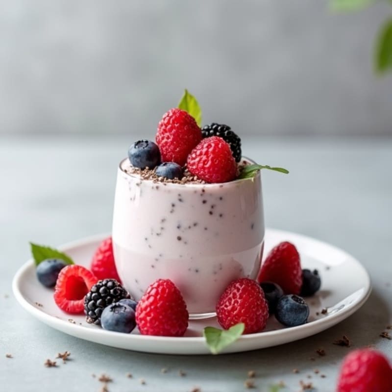 Greek Yogurt Protein Mousse with Fresh Berries