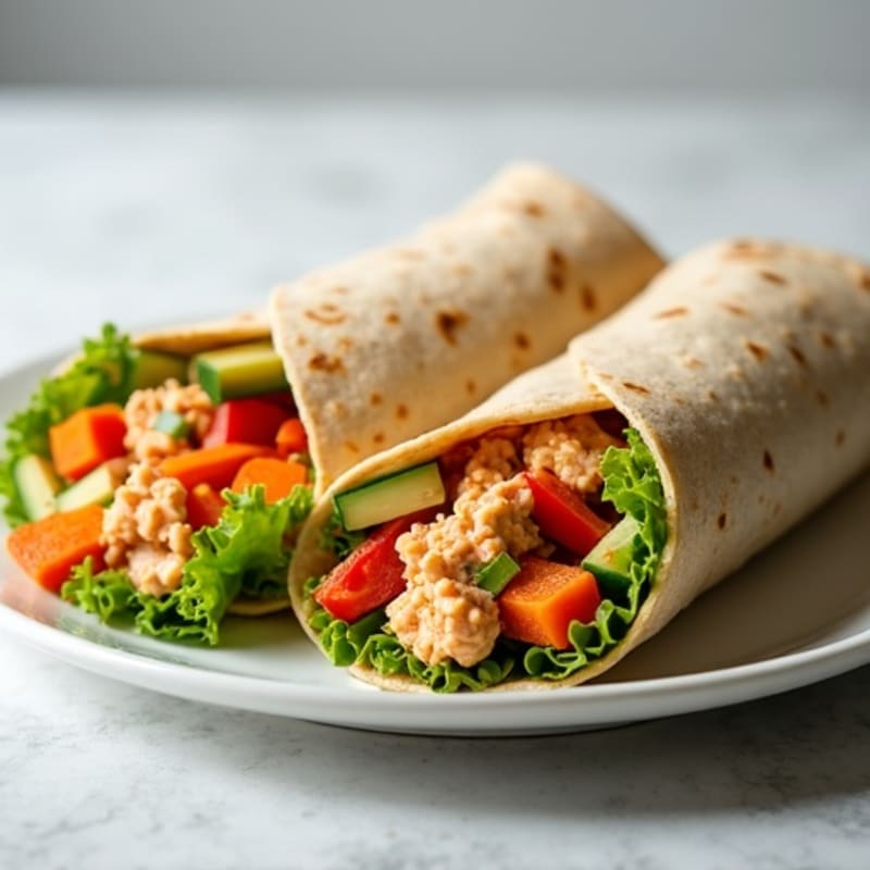 Spicy Tuna and Crunchy Vegetable Wraps