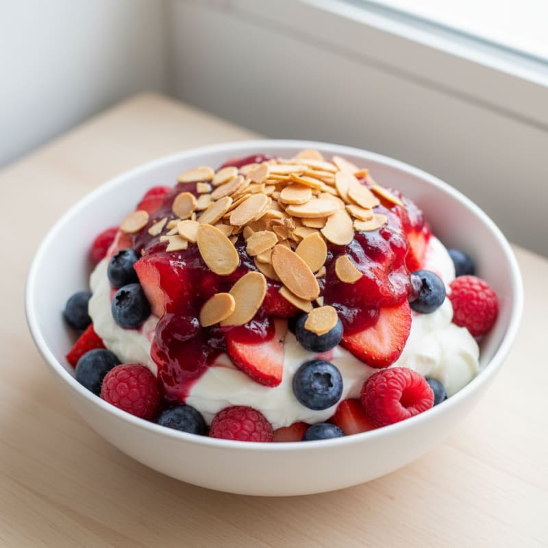 Vanilla Greek Yogurt Protein Parfait with Berries
