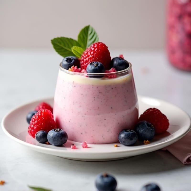 Greek Yogurt Protein Mousse with Mixed Berries