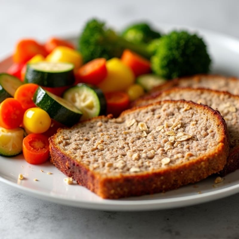 Tender Lean Meat Loaf with Roasted Vegetables