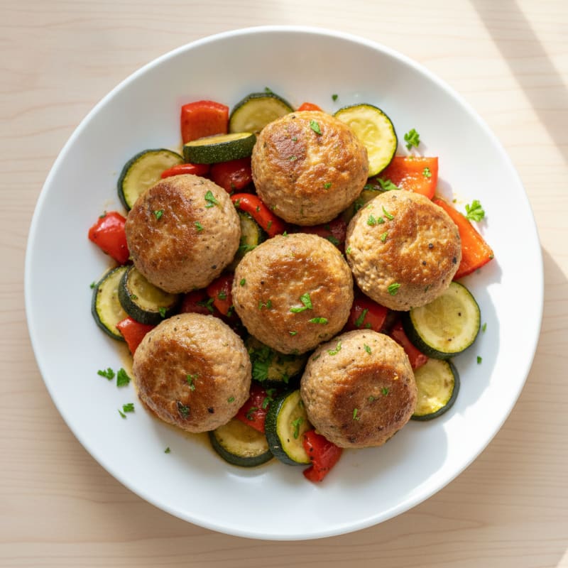 Ground Turkey Meatballs with Roasted Vegetables