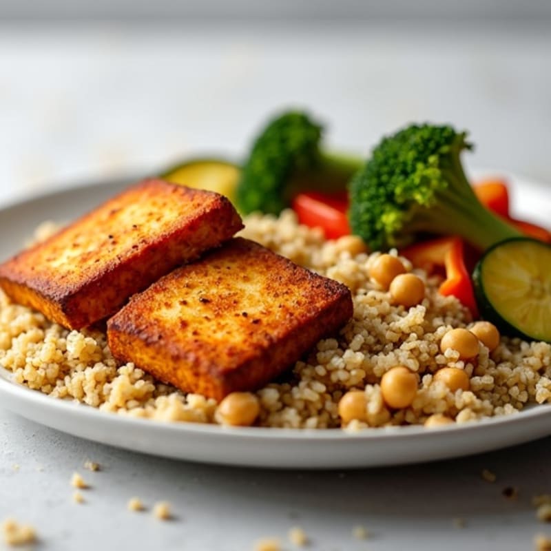 Crispy Baked Tofu with Roasted Vegetables