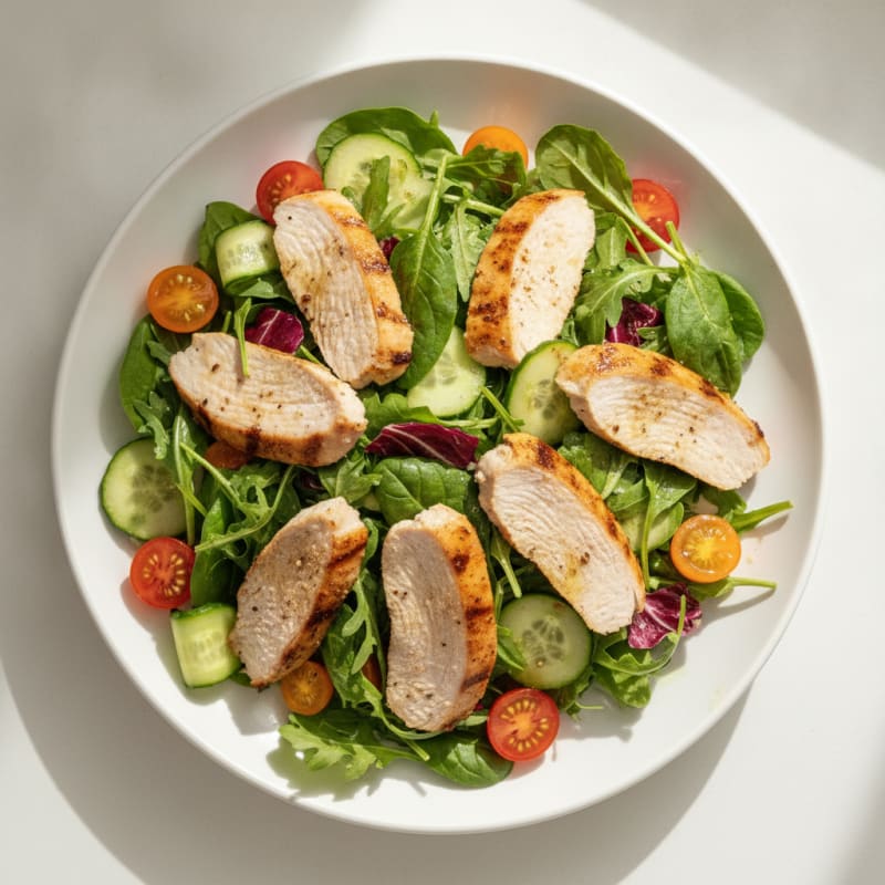 Grilled Turkey Breast Salad with Mixed Greens
