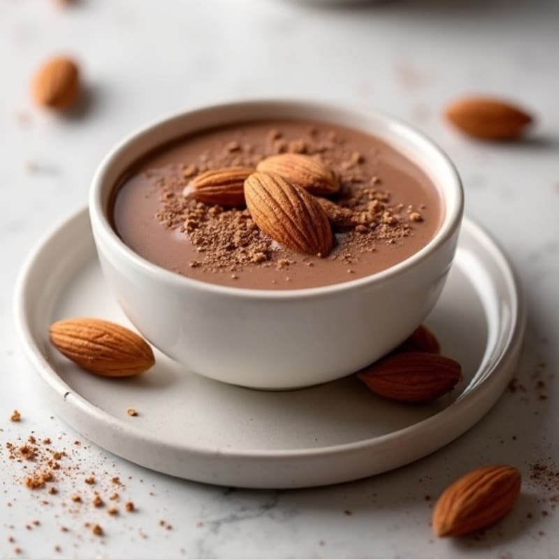 Silky Chocolate Protein Yogurt with Almonds