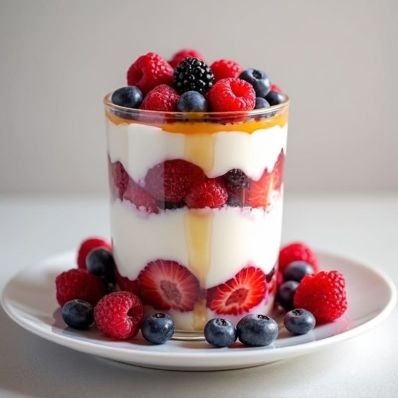 Greek Yogurt Protein Parfait with Mixed Berries