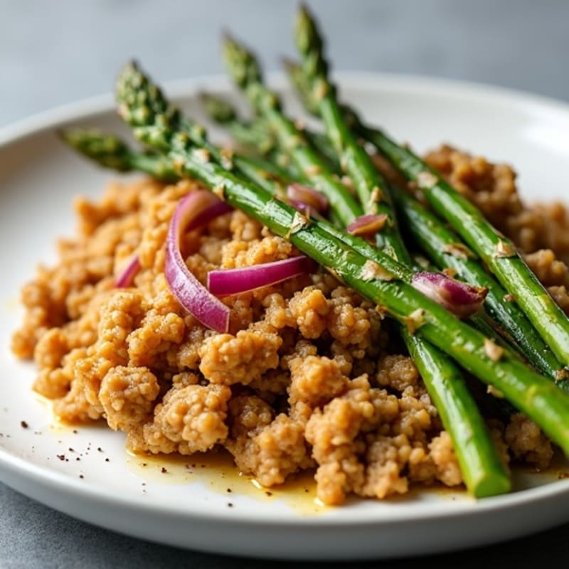 Savory Ground Chicken with Roasted Asparagus