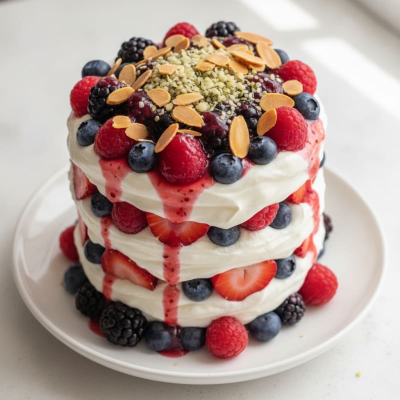 Greek Yogurt Protein Parfait with Mixed Berries