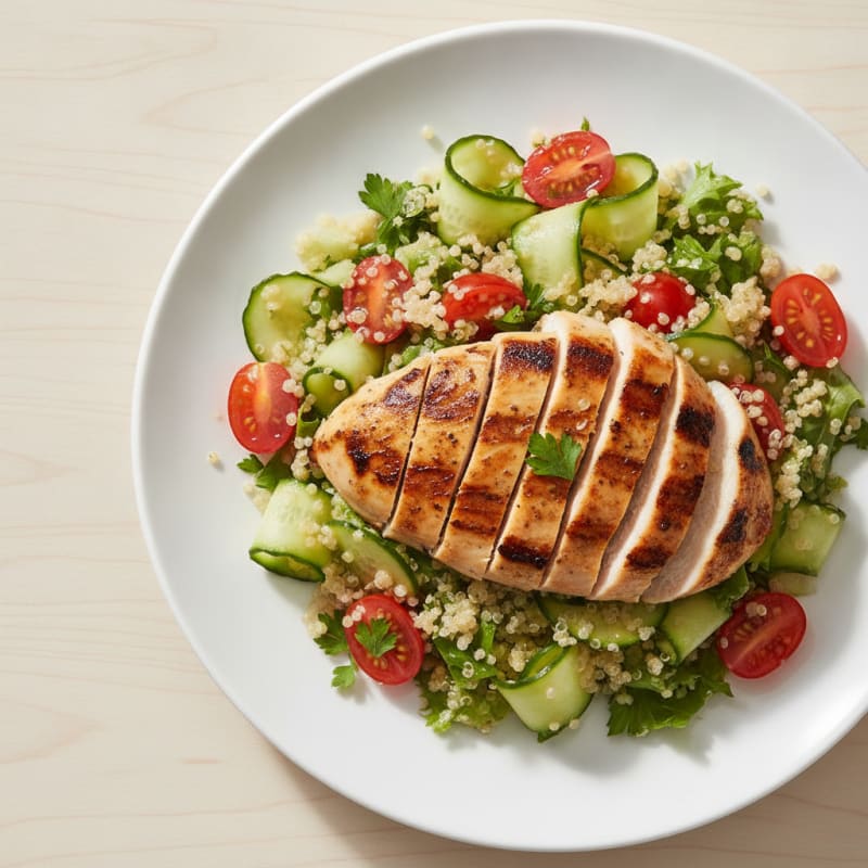 Grilled Chicken Salad with Quinoa and Lemon Vinaigrette