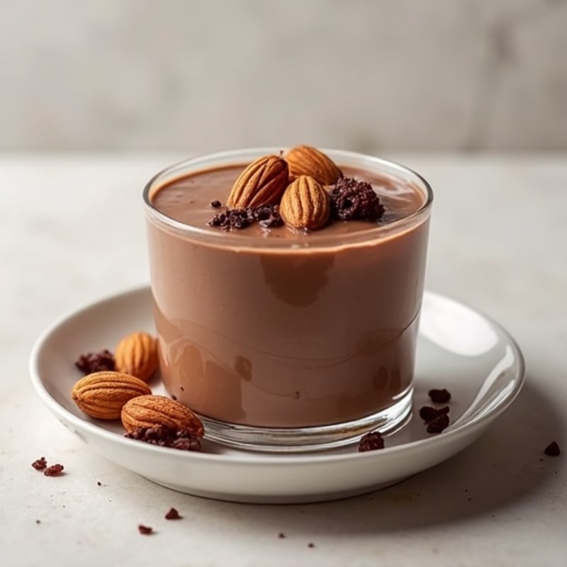 Silky Chocolate Protein Pudding with Greek Yogurt and Almonds