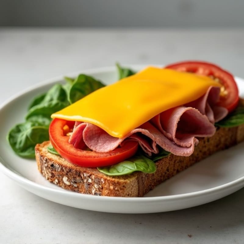 Lean Roast Beef and Sharp Cheddar Open-Face Sandwich
