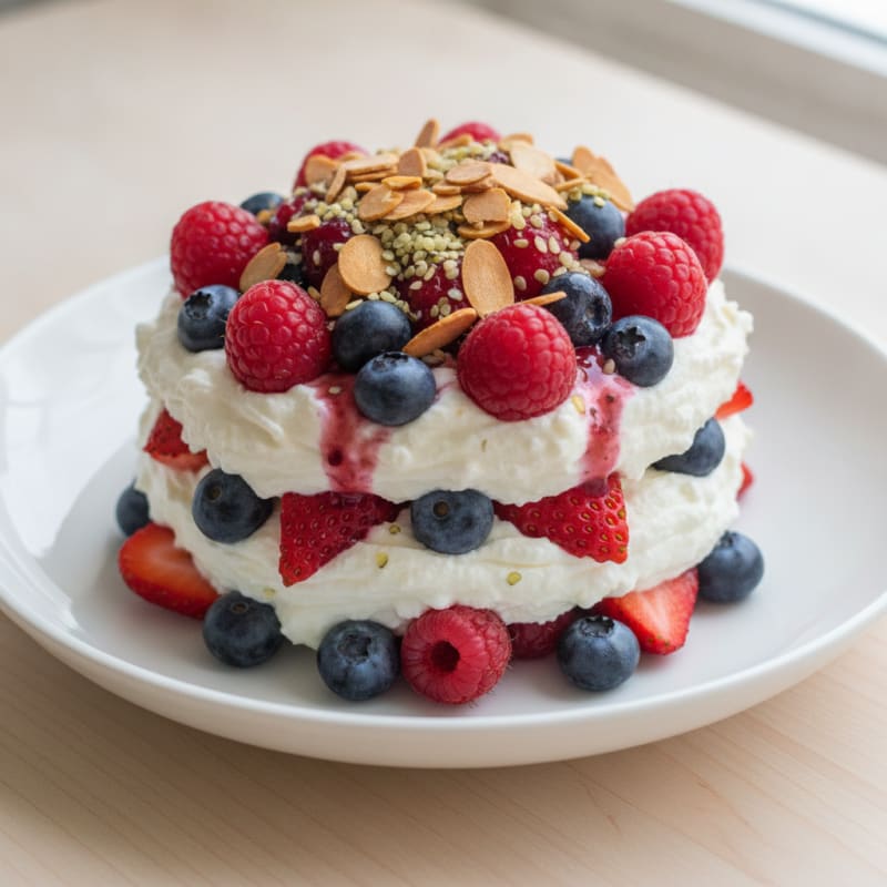 Greek Yogurt Protein Parfait with Mixed Berries