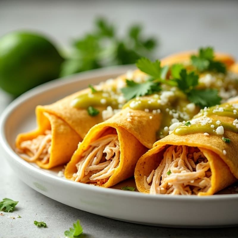 Salsa Verde Shredded Chicken Enchiladas