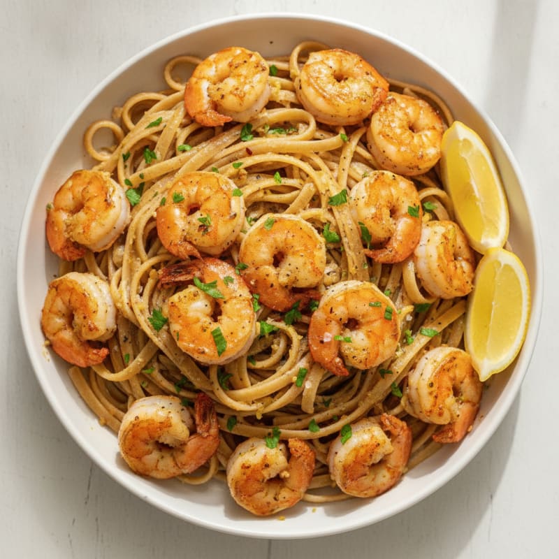 Garlic Butter Shrimp Scampi with Linguine