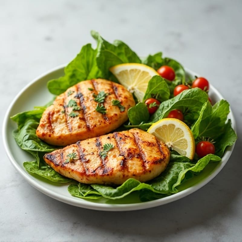Grilled Chicken Breast with Mixed Greens and Lemon Vinaigrette