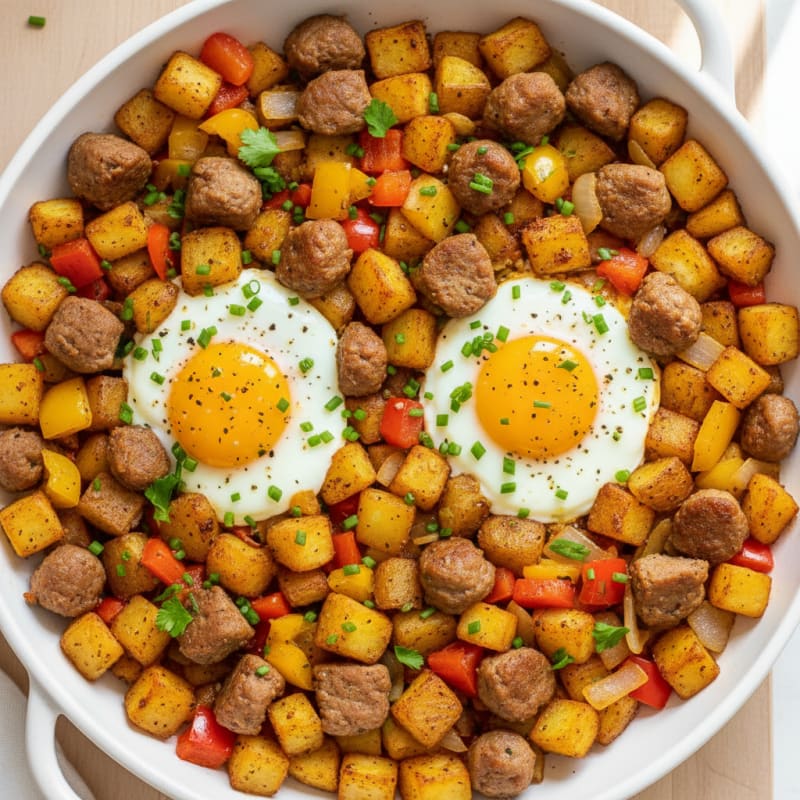 Golden Potato and Sausage Breakfast Skillet