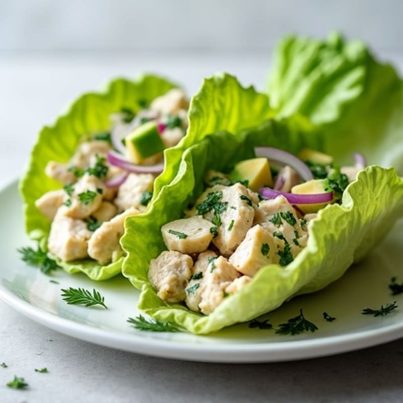 Creamy Herb Chicken Salad with Crispy Lettuce Wraps