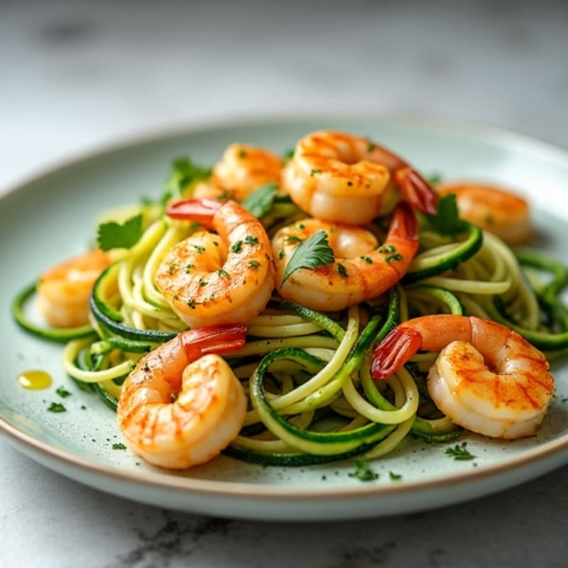 Pan-Seared Garlic Lemon Shrimp with Zucchini Noodles