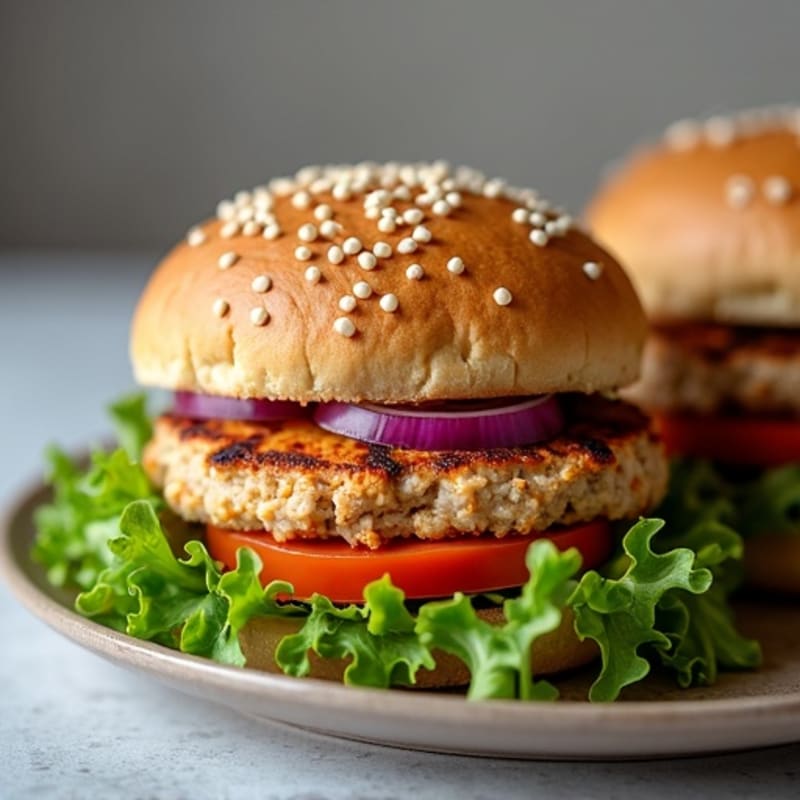 Grilled Lean Turkey Buffalo Blue Cheese Burgers with Fresh Greens
