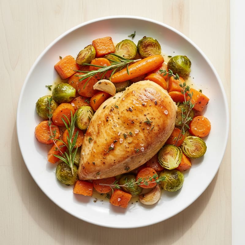 Garlic Herb Roasted Chicken with Root Vegetables