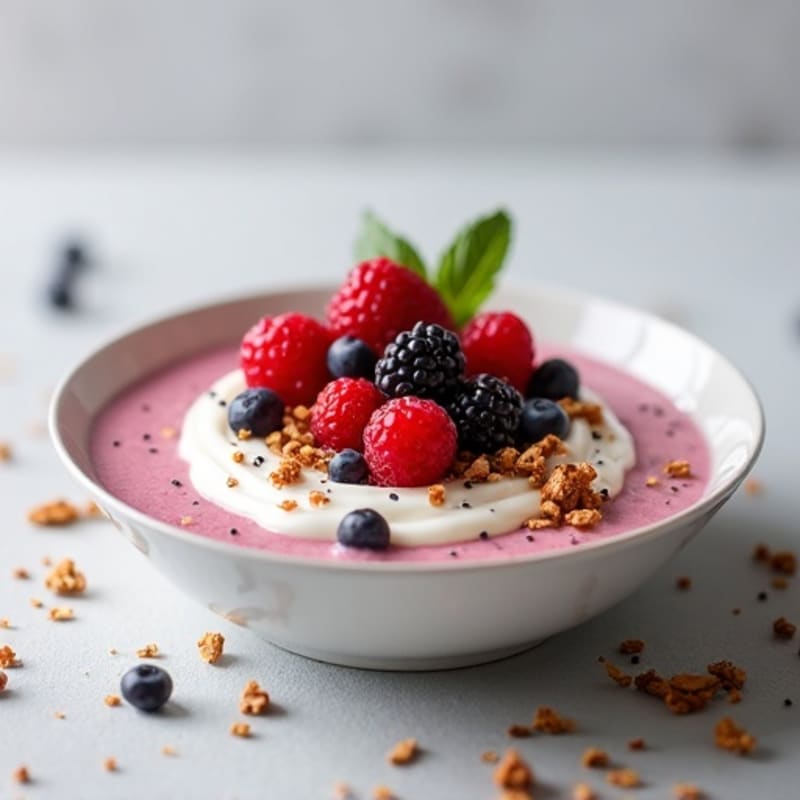 Silky Greek Yogurt Protein Pudding with Berries