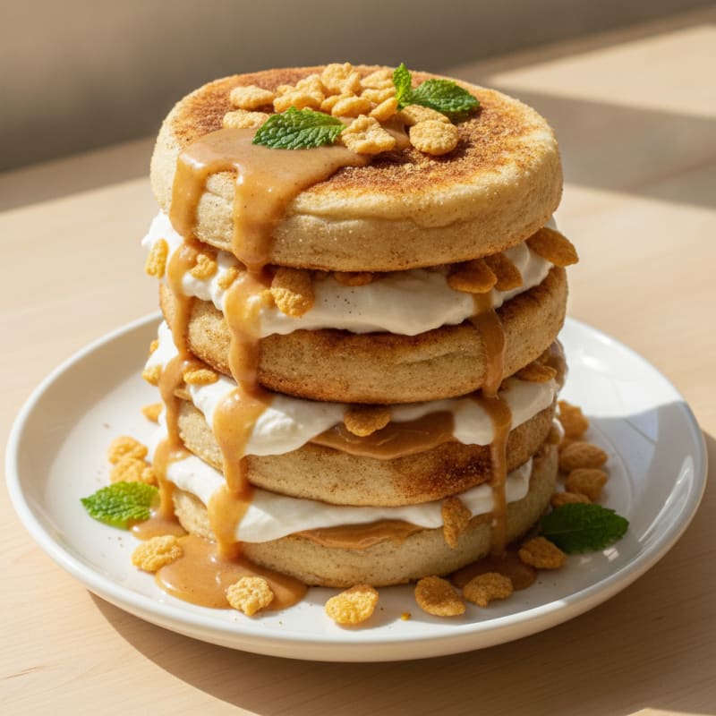 Almond Butter English Muffin Stack