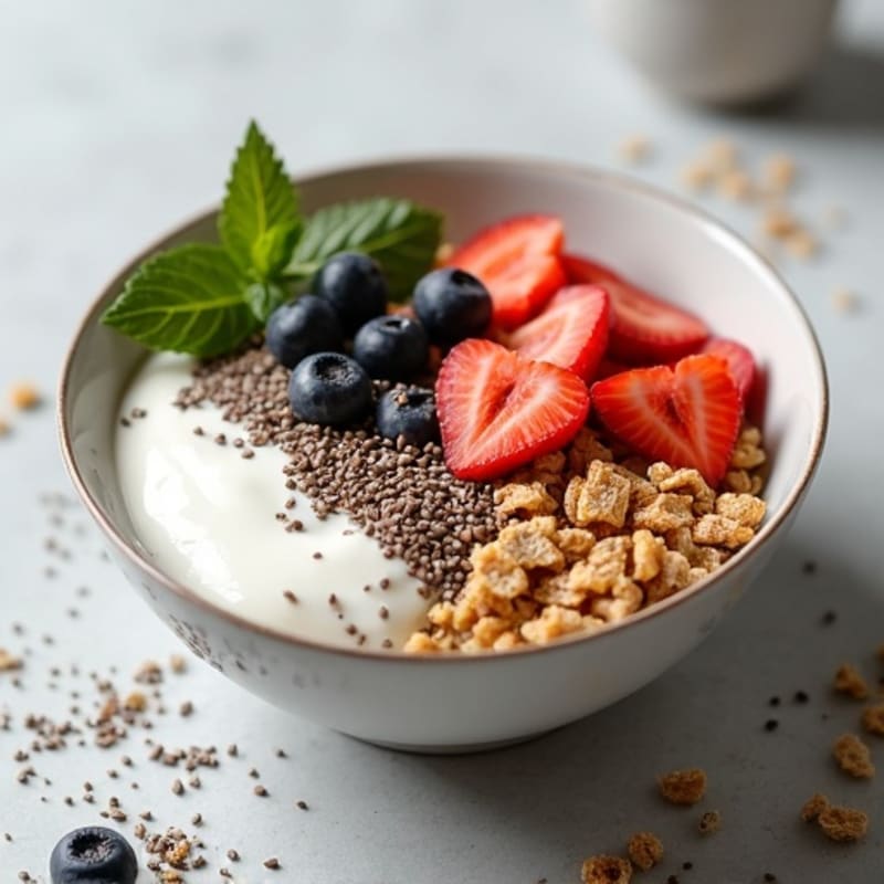 Greek Yoghurt Protein Cereal Bowl with Chia Seeds