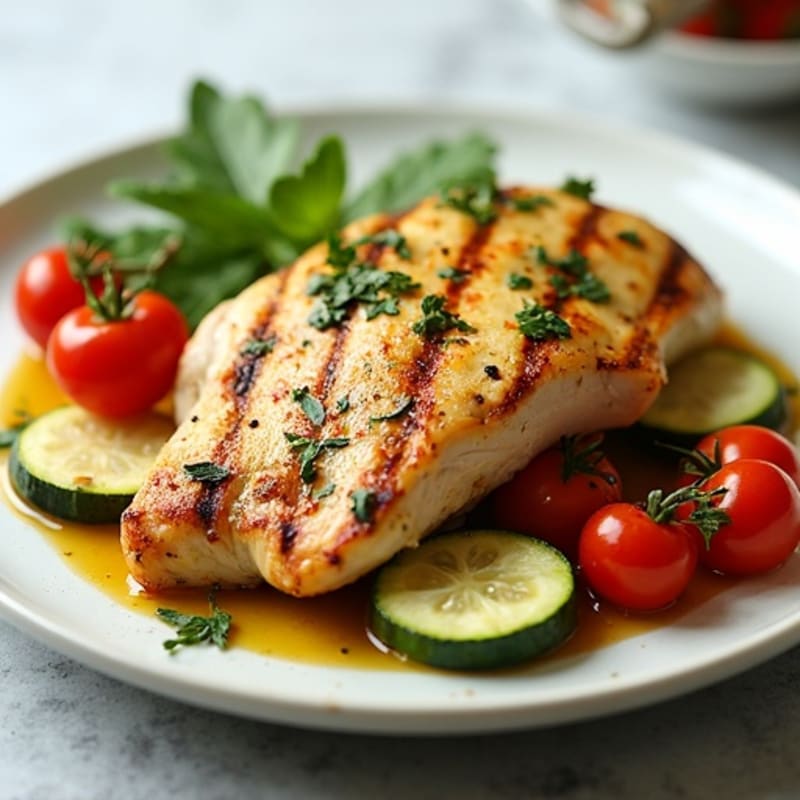 Fresh Herb-Lemon Grilled Chicken with Garden Vegetables