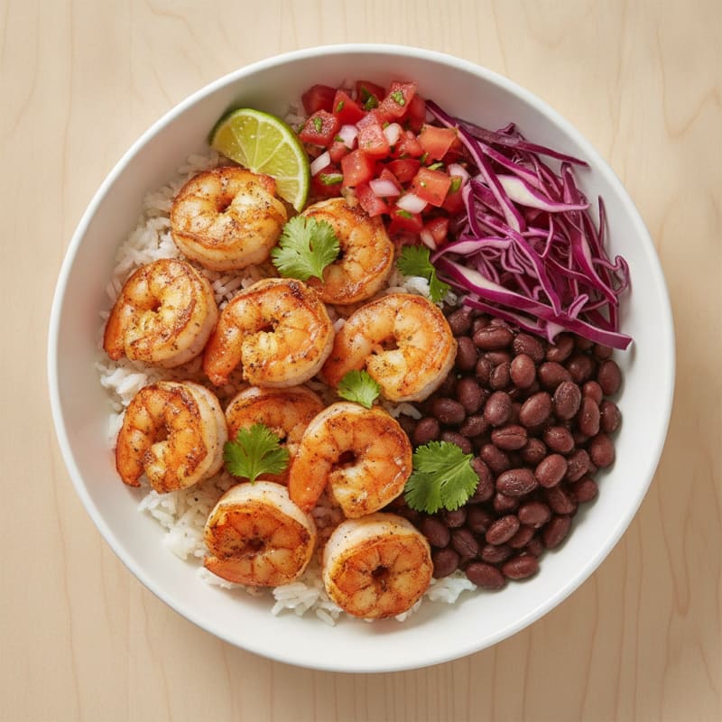 Shrimp Taco Bowl with Black Beans
