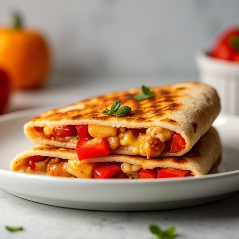 Smoky BBQ Chicken and Bell Pepper Quesadilla