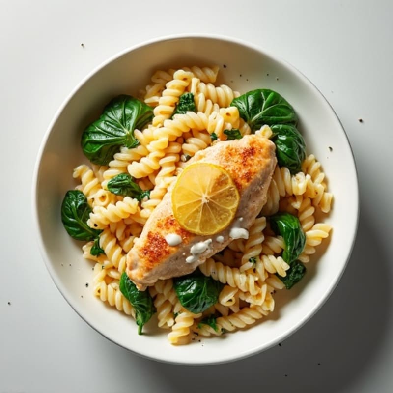 Creamy Lemon Chicken Pasta with Fresh Spinach