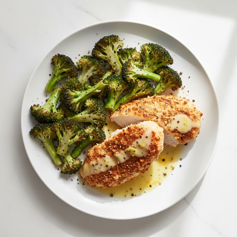 Crispy Lemon-Herb Chicken with Roasted Broccoli