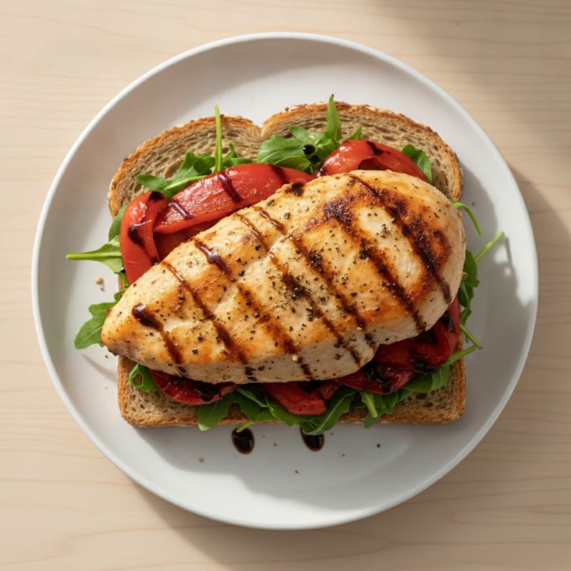 Pan-Seared Chicken Sandwich with Roasted Peppers