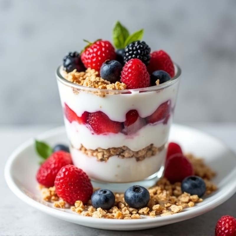 Greek Yogurt Protein Parfait with Mixed Berries