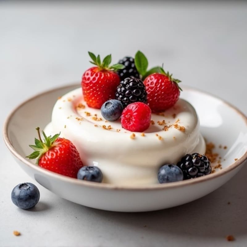 Silky Greek Yogurt Protein Mousse with Mixed Berries