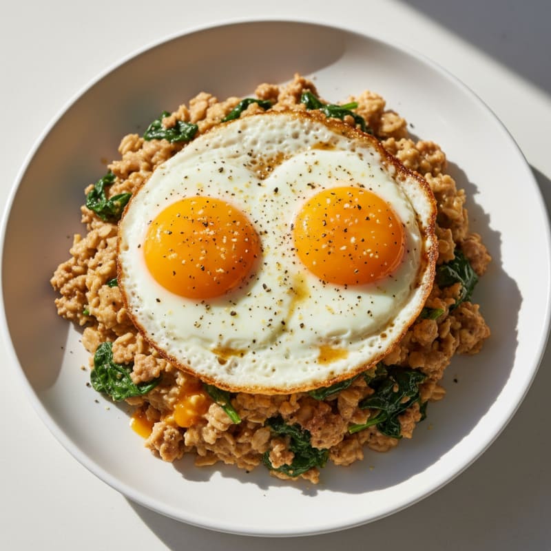 Savory Oats with Fried Egg