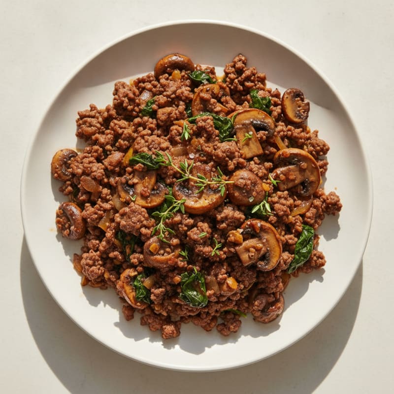 Savory Ground Beef and Mushroom Skillet