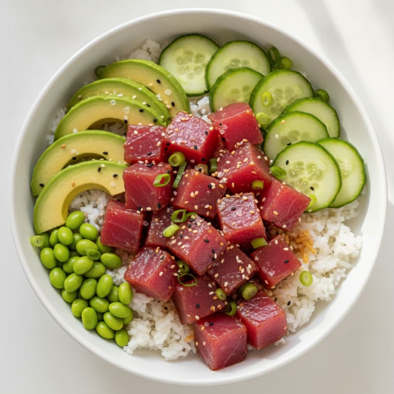 Ahi Tuna Poke Bowl with Avocado
