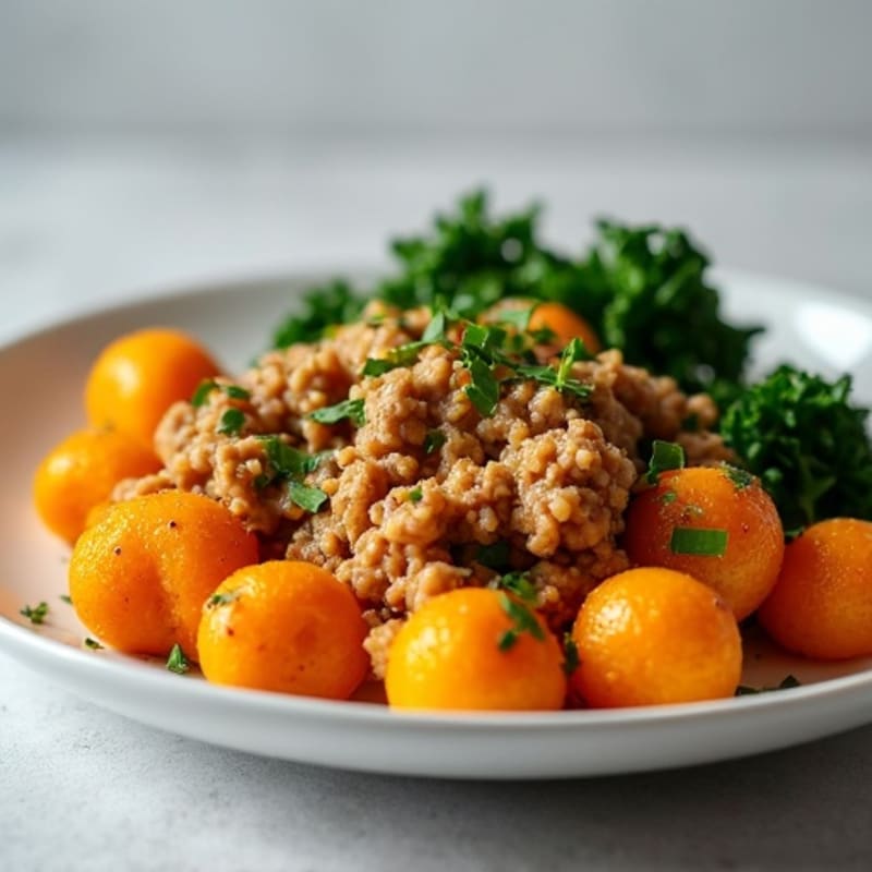 Sweet Potato Gnocchi with Lean Ground Turkey and Garlicky Kale