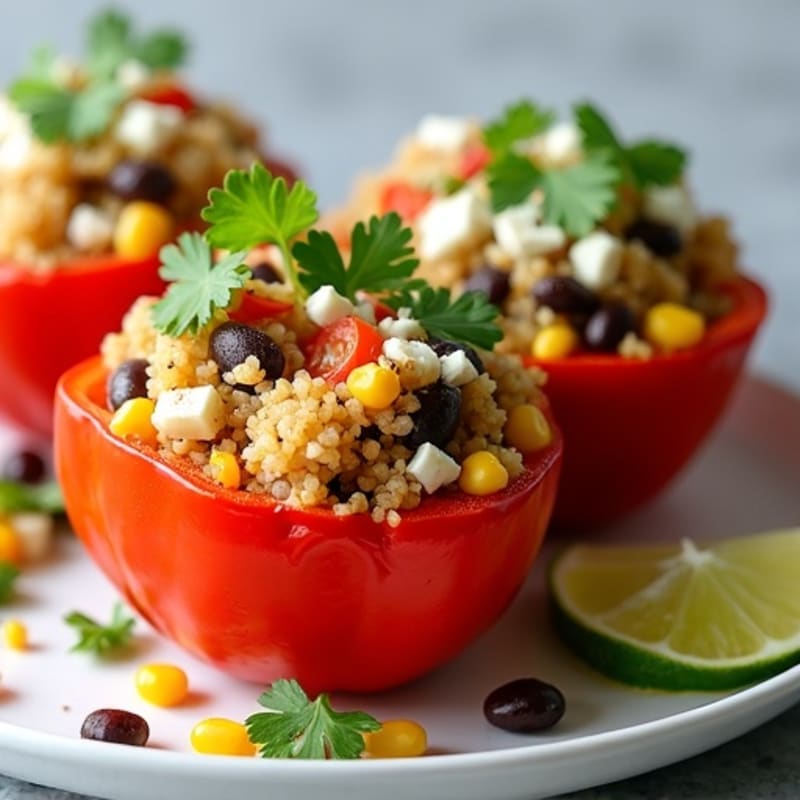Roasted Zesty Quinoa Stuffed Peppers