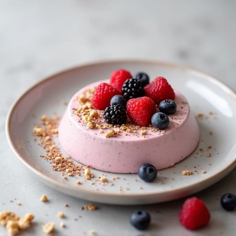 Greek Yogurt Protein Mousse with Mixed Berries