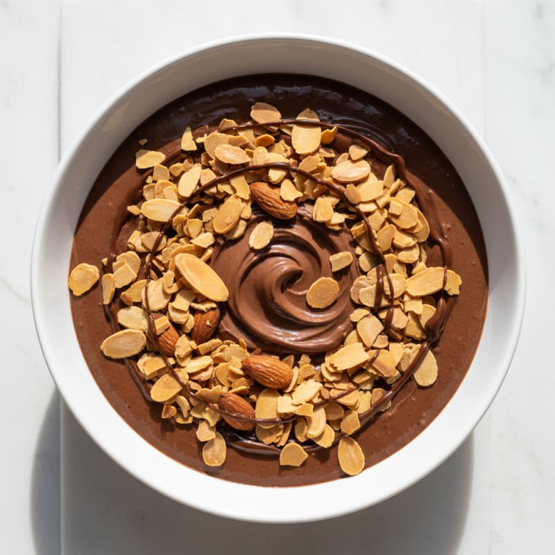 Silky Chocolate Protein Pudding with Toasted Almonds