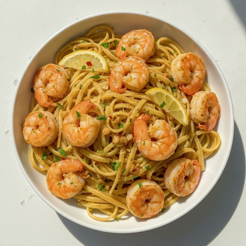Garlic Butter Shrimp Scampi with Linguine