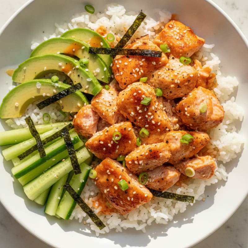 Baked Salmon Sushi Bowl