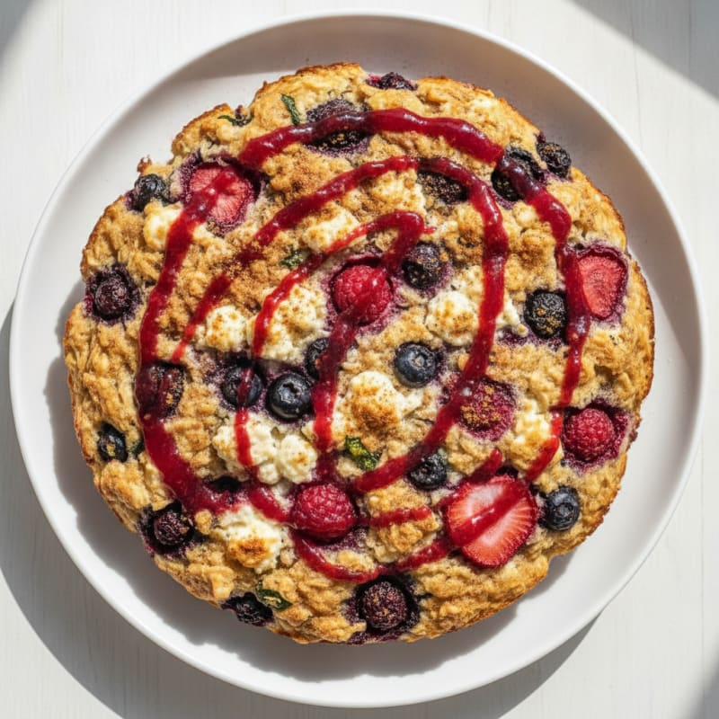 Baked Berry Cottage Cheese Oatmeal