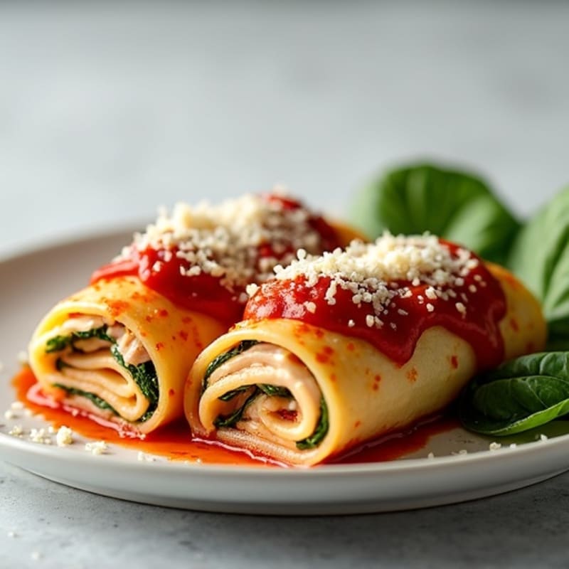 Lean Turkey and Spinach Lasagna Rolls