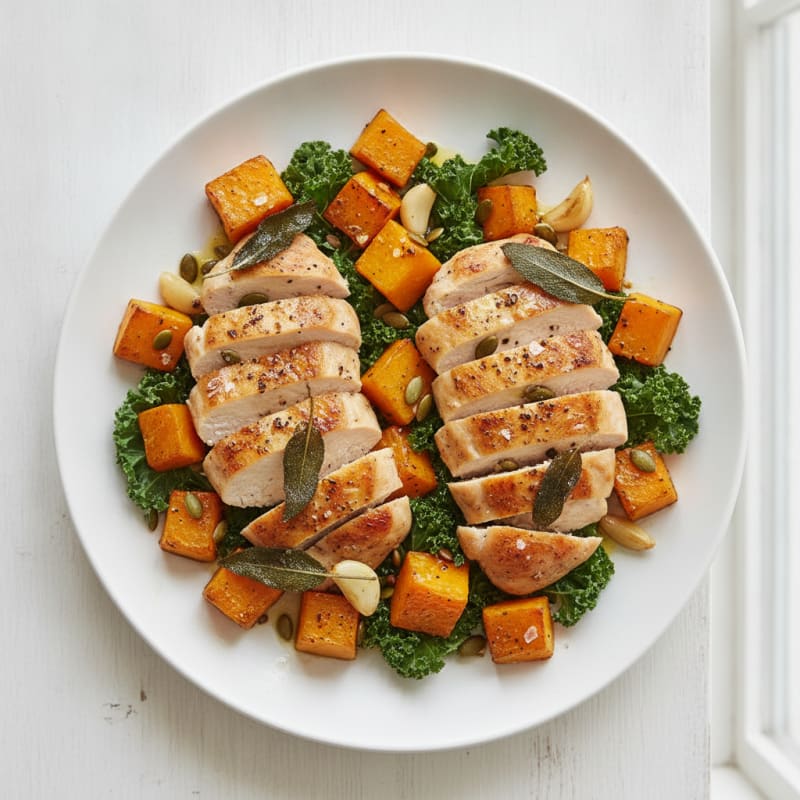 Roasted Chicken and Pumpkin with Sage