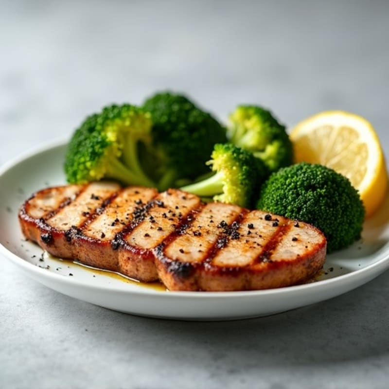 Grilled Pork Tenderloin with Roasted Broccoli