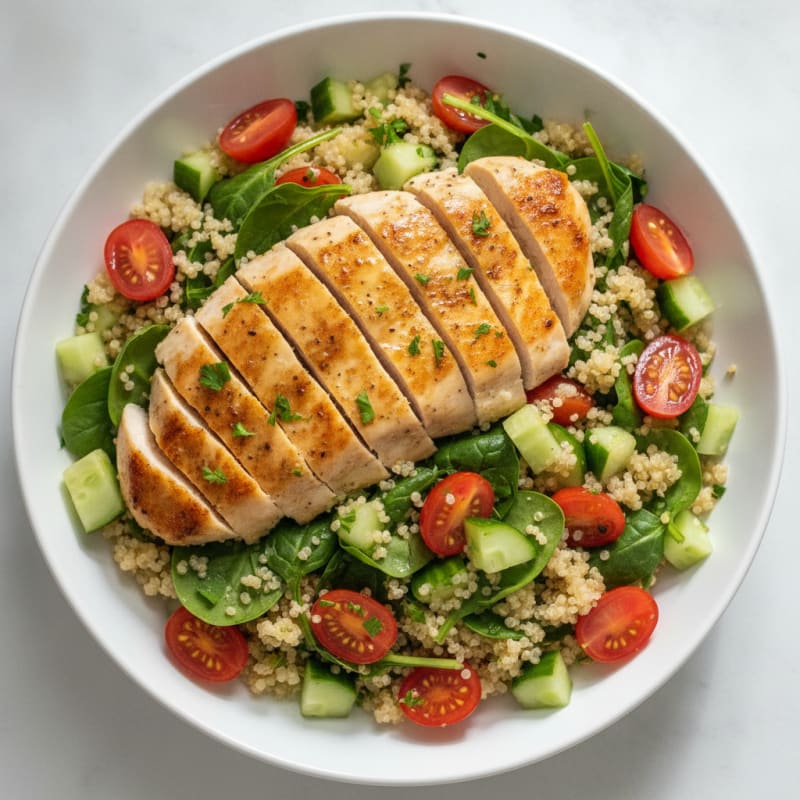 Lemon Herb Chicken and Quinoa Bowl