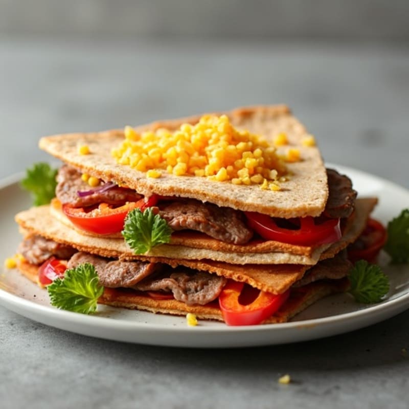Crispy Whole Wheat Steak and Veggie Quesadilla